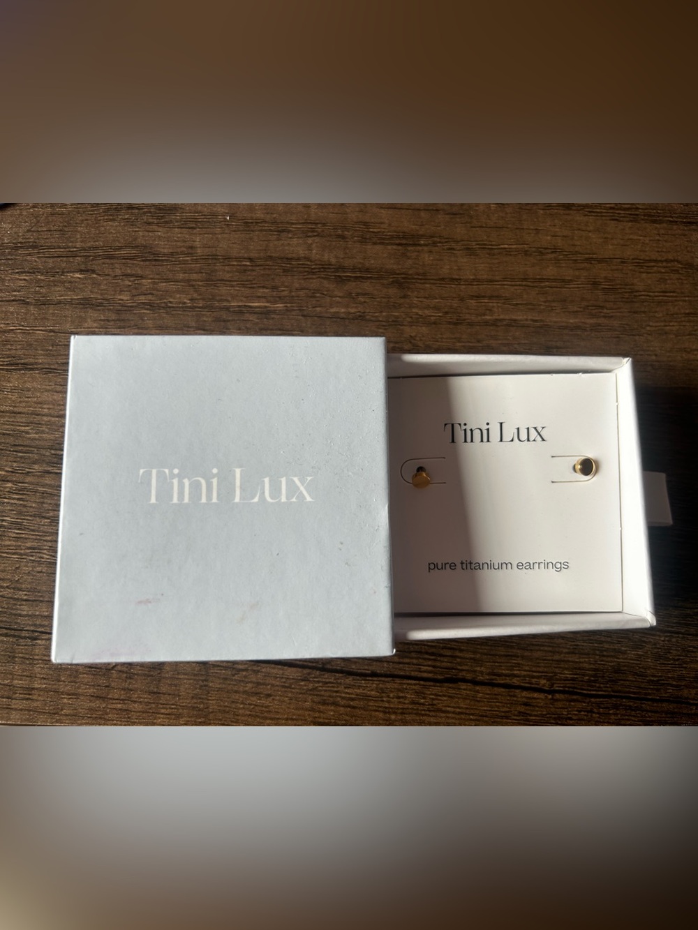 Tini Lux Pure Titanium Gold Circle Stud Earrings
